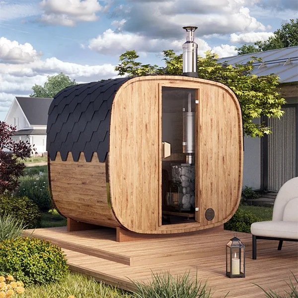 Outdoor Cube Barrel Sauna