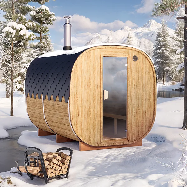 Outdoor Cube Barrel Sauna